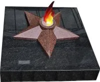 Звезда из красного гранита имитация пламени в Орехово-Зуево (518453)